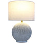 Blue Willow Lampbase with Oval Linen Lampshade