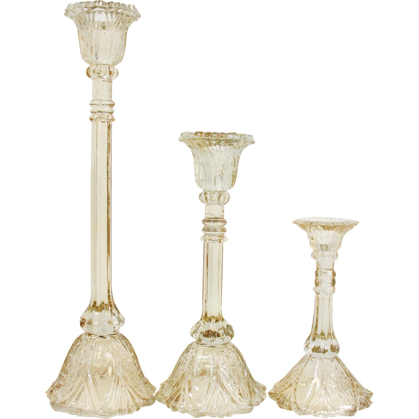Candle Holder - Glass Champagne - Large
