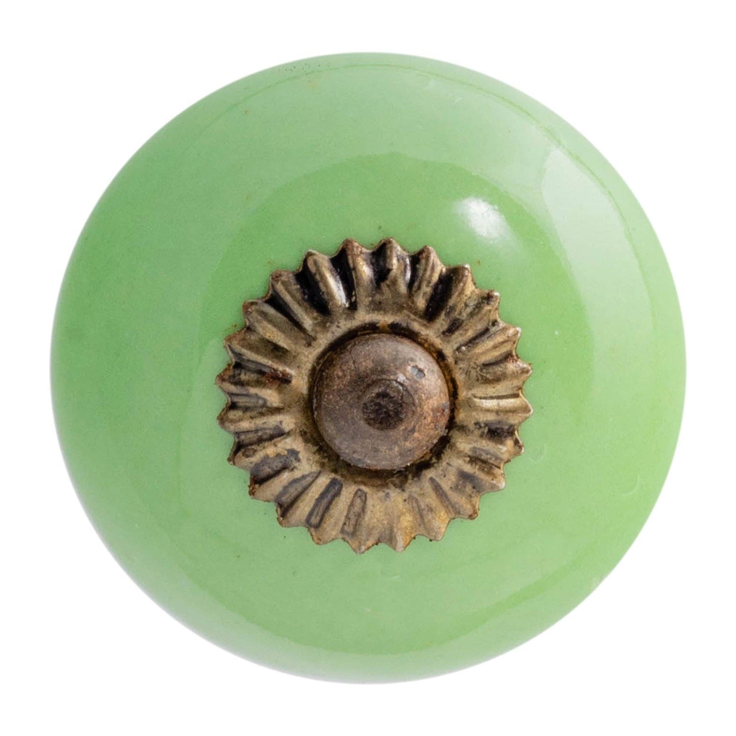 Round Ceramic Drawer Knob - Green