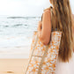 Picnic/Beach Cooler Tote Bag - Golden Flowers
