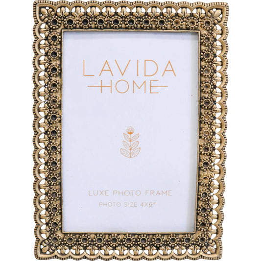 'Antique Gold Lace' Pewter Photo Frame