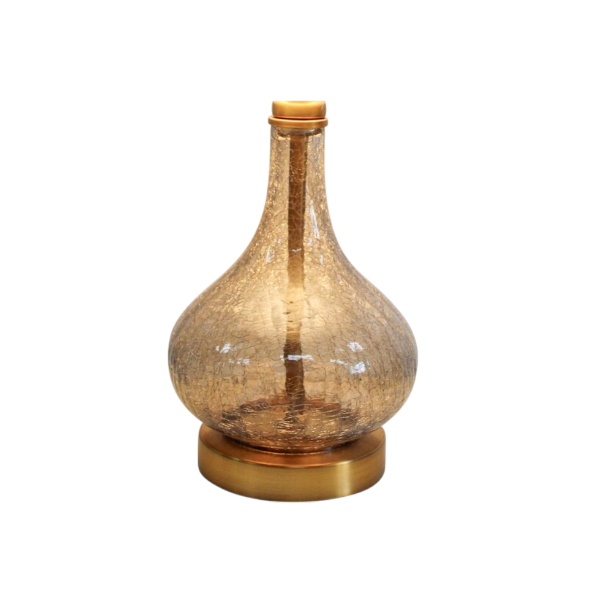 Glass Table Lamp - Crackled Amber (BASE ONLY)