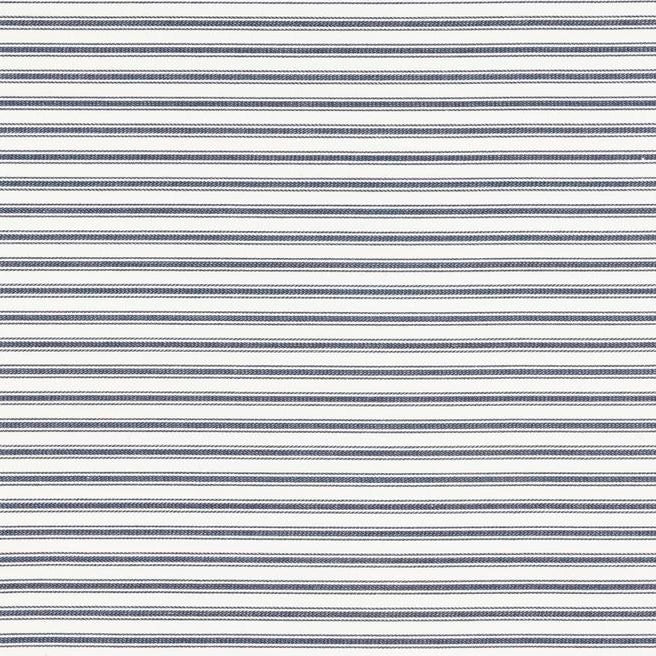 Drum Lampshade - Navy Blue Ticking Fabric (Vertical Stripe)