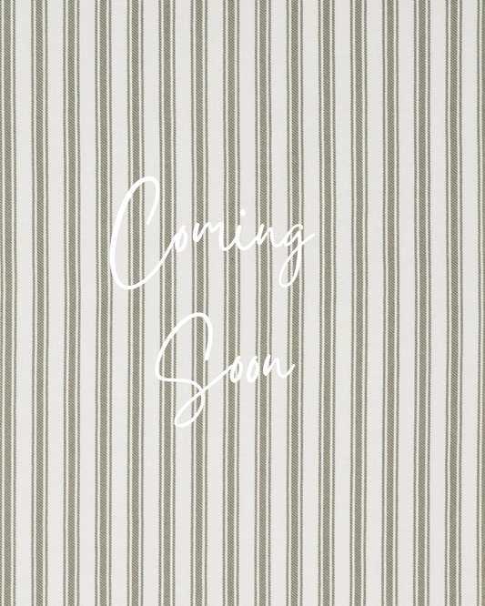COMING SOON! Mokum Sage Green Ticking Fabric Drum Lampshade