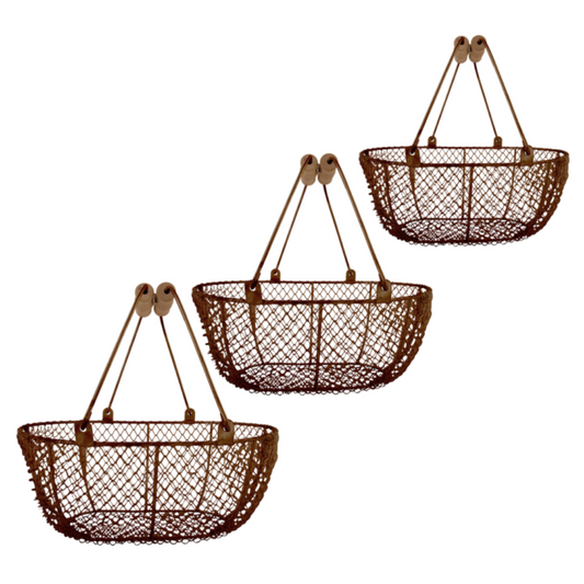Wire Oval Basket/Trug - Set of 3
