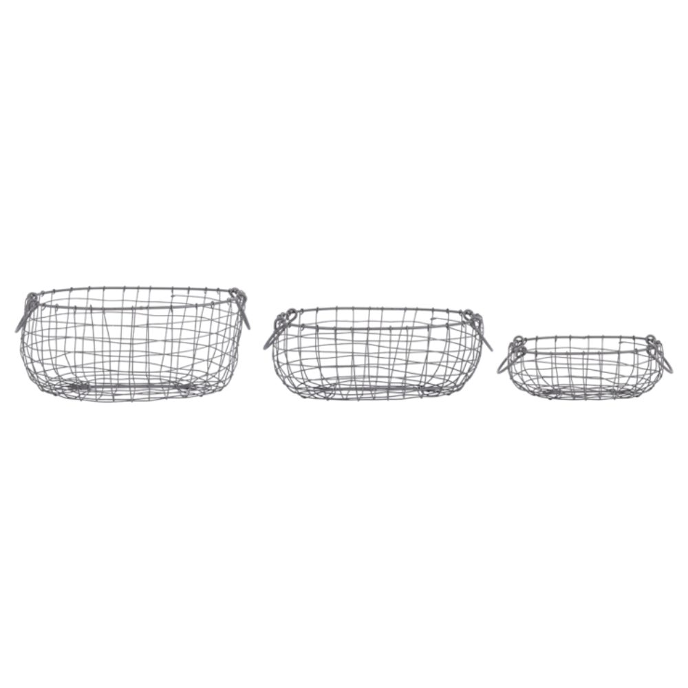 Oval Metal Storage Basket - MEDIUM