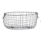 Three wire baskets of different sizes on a white background