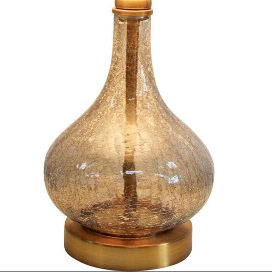 Glass Table Lamp - Crackled Amber (BASE ONLY)