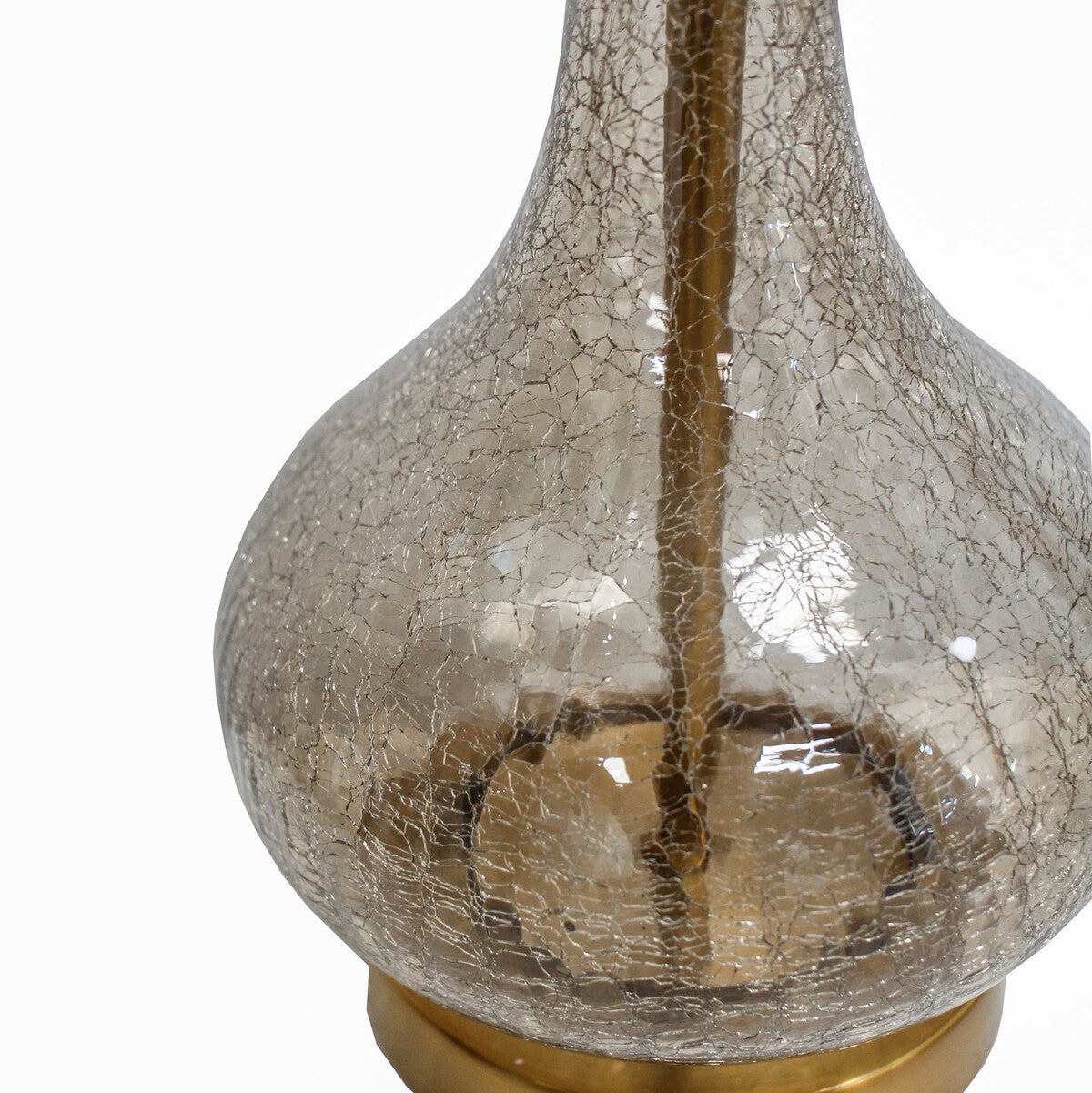 Glass Table Lamp - Crackled Amber (BASE ONLY)