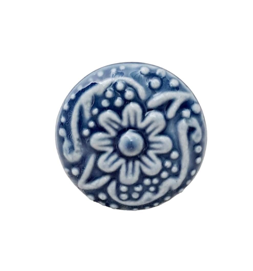 Blue Federation Flower - Ceramic Drawer/Cabinet Knob