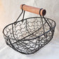 Rustic Wire Basket with Handle - Rustic Brown