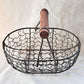 Rustic Wire Basket with Handle - Rustic Brown