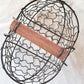 Rustic Wire Basket with Handle - Rustic Brown
