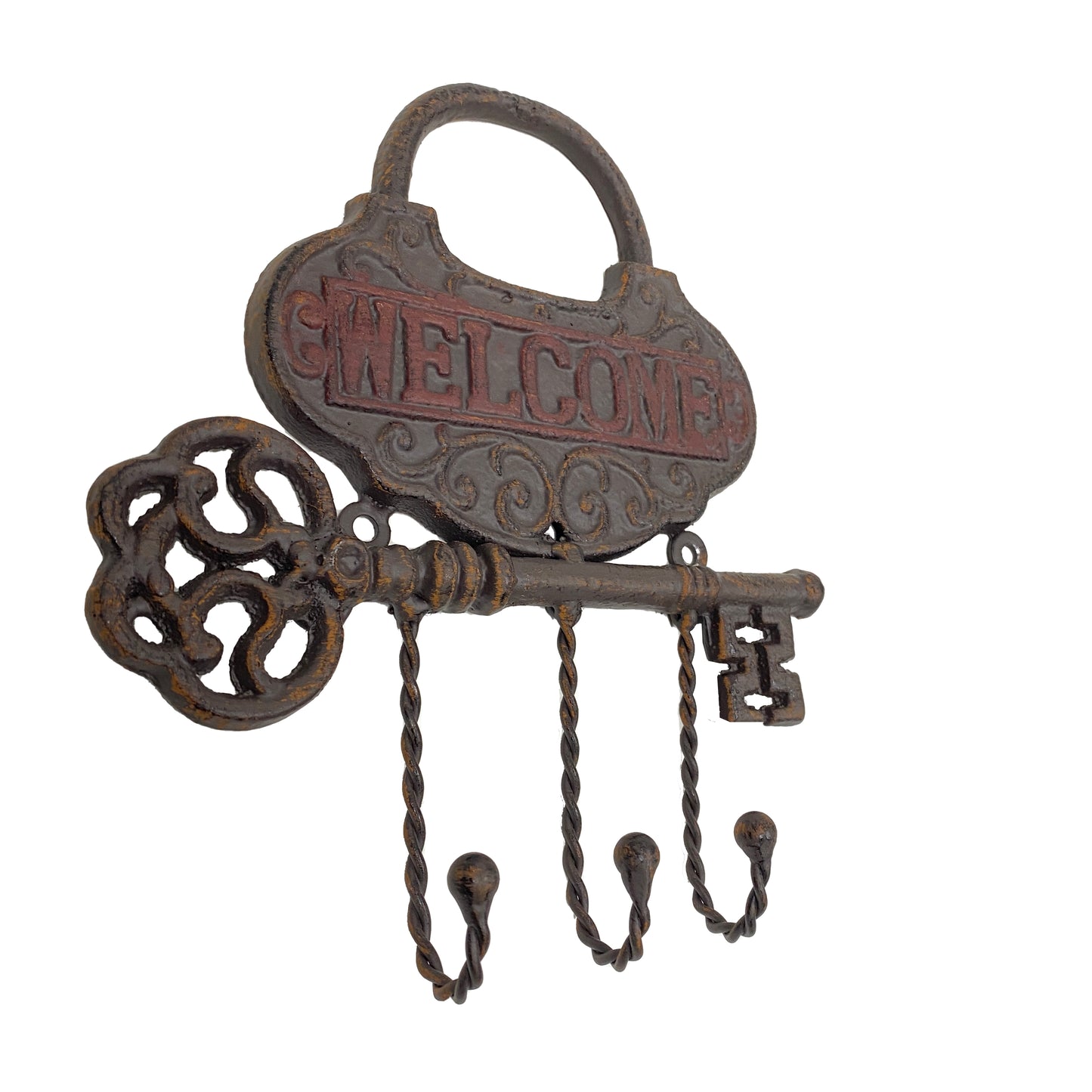 'WELCOME' Key Hook Rack - Cast Iron