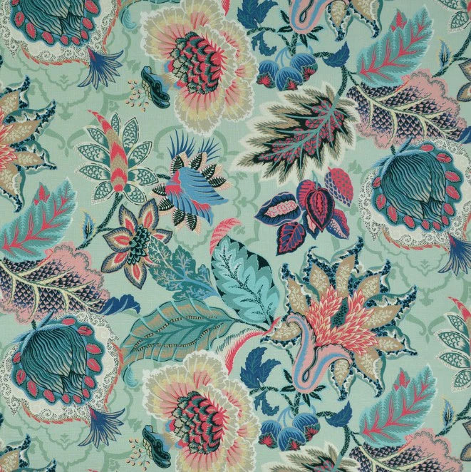 Drum Lampshade - Zelda Floral Lagoon P.Kaufmann Fabric
