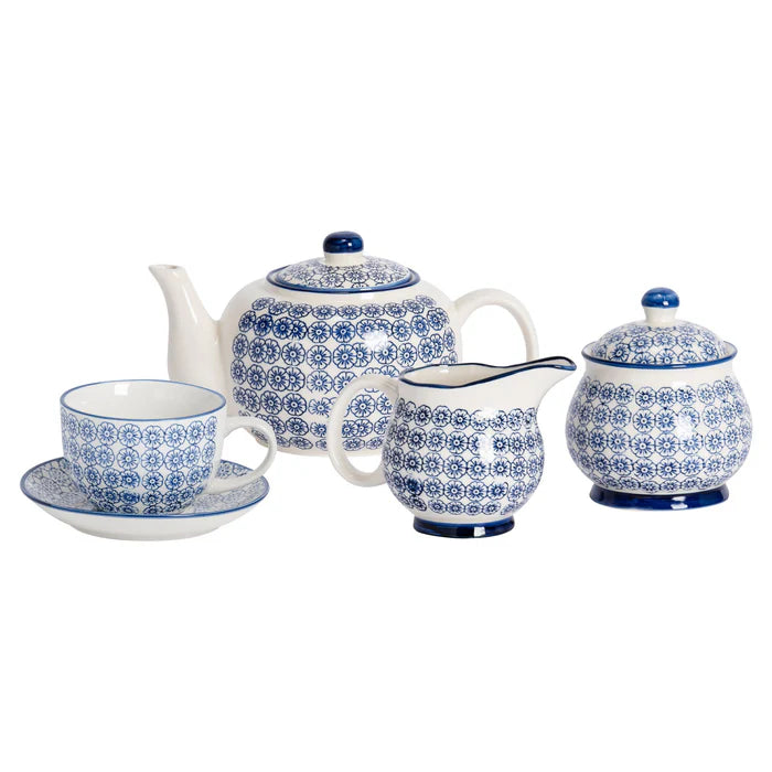 Blue and White Pattern - Ceramic Sugar Jar