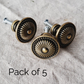 Pack of 5 'Antique Bronze Floral' Metal Knobs (QTY 5)