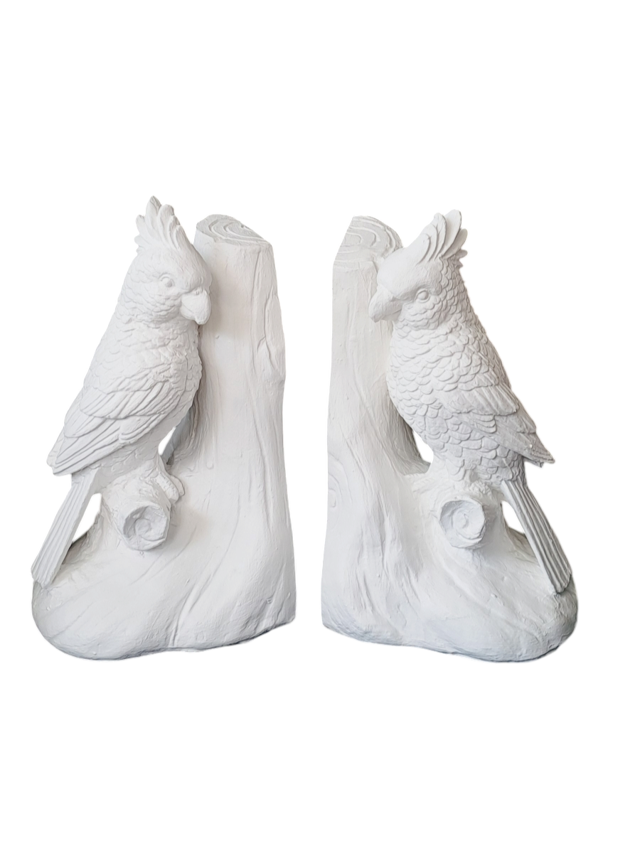 Bookends - White - Cockatoo Pair