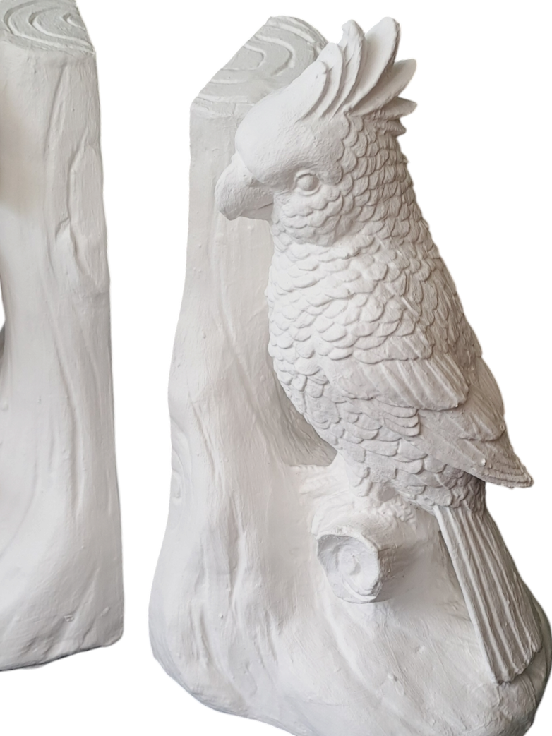 Bookends - White - Cockatoo Pair