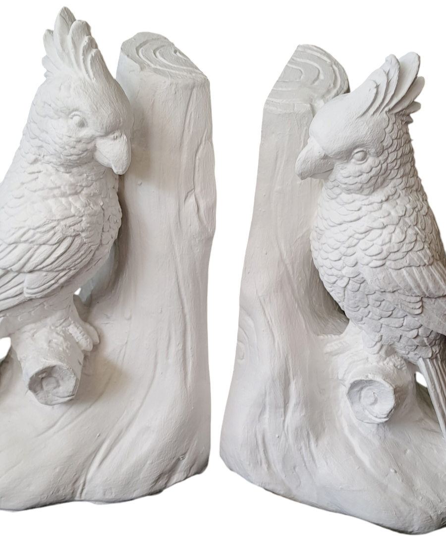 Bookends - White - Cockatoo Pair