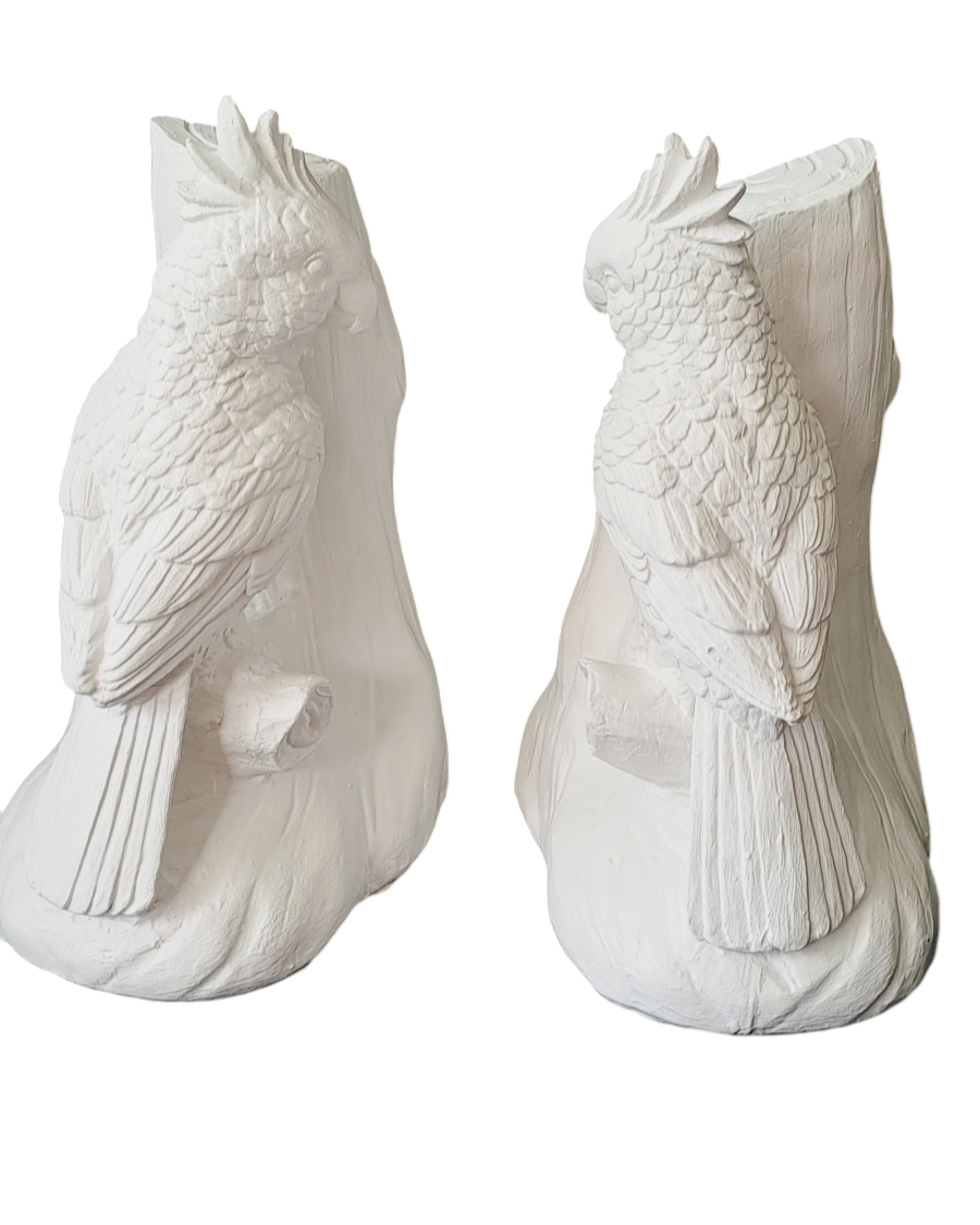 Bookends - White - Cockatoo Pair
