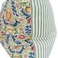 Floral Design with Evergreen Ticking back Throw Cushion - Large - Bespoke Design