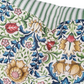 Floral Design with Evergreen Ticking back Throw Cushion - Large - Bespoke Design