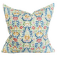 Floral Design with Evergreen Ticking back Throw Cushion - Large - Bespoke Design