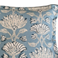 Blue & Taupe Robert Allen Fabric Throw Cushion - Flange Detail - Large - Bespoke Design