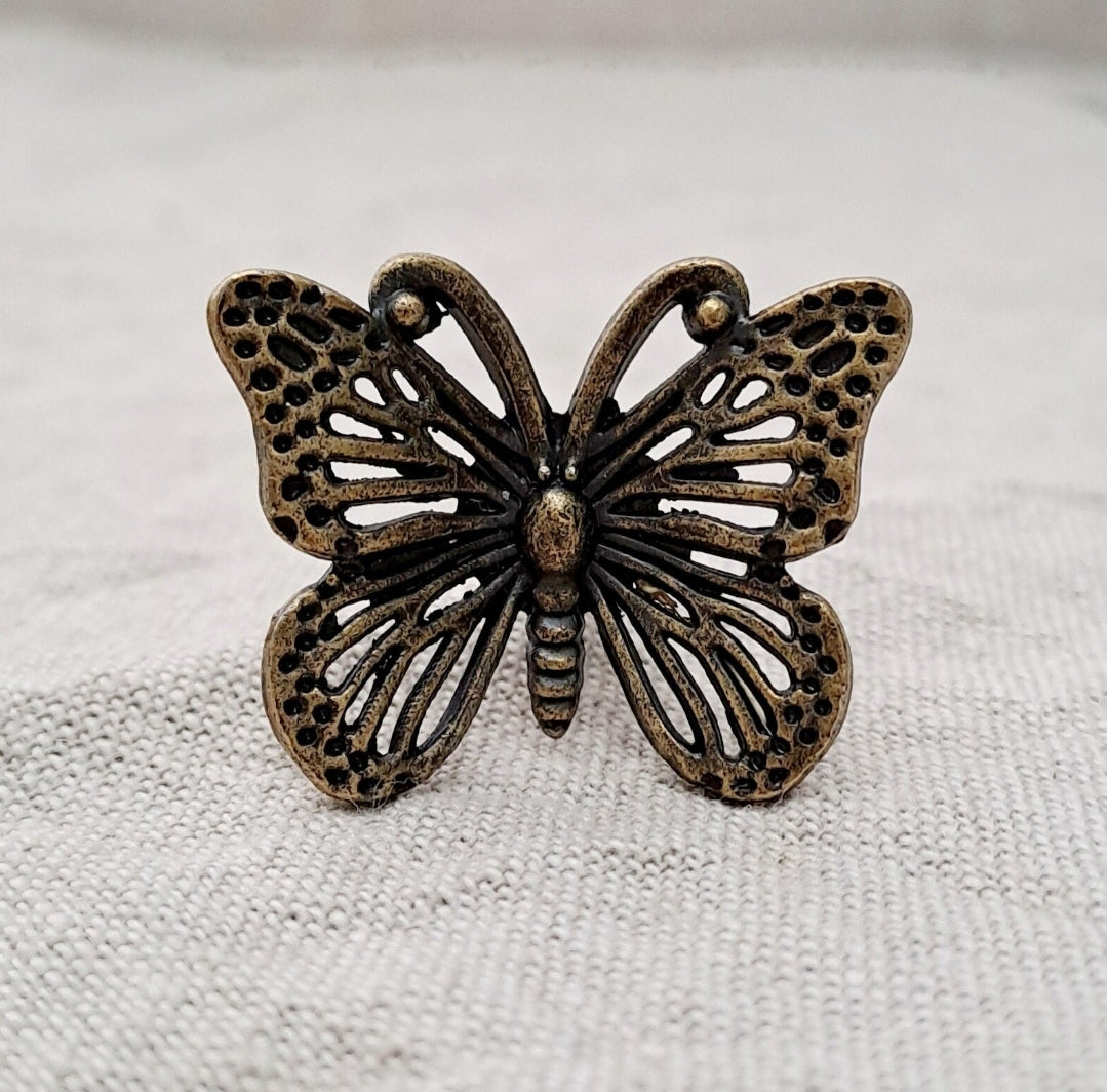'Antique Bronze' Butterfly Drawer/Cabinet Knob