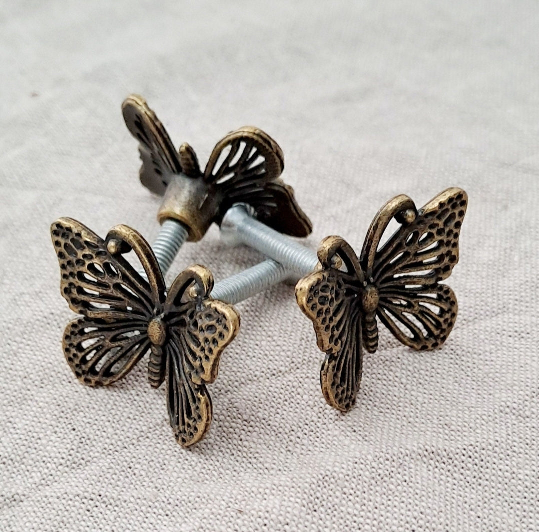 'Antique Bronze' Butterfly Drawer/Cabinet Knob