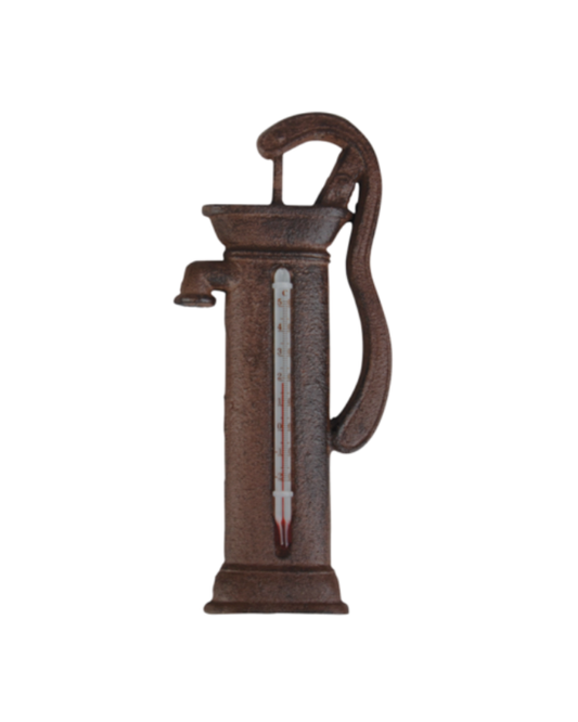 Cast Iron Wall Thermometer - Water Pump