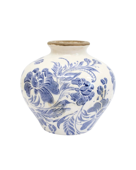 Blue Bud Vase - Round - Vintage Inspired