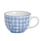 Blue and White Pattern - Set of 4 Tea Ceramic Cups