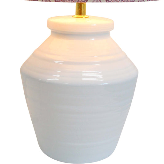 White Glaze Ceramic Lamp Base (BASE ONLY)