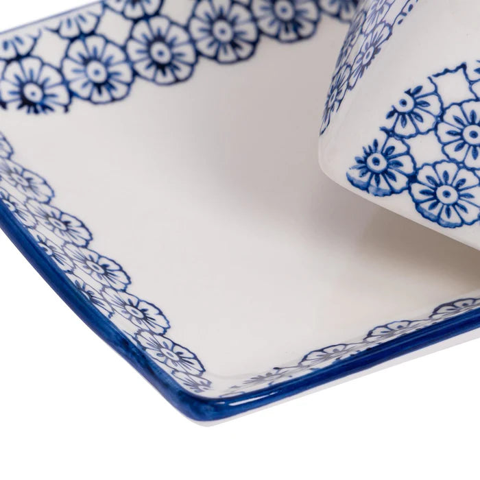 Blue and White Pattern - Ceramic Butter Dish