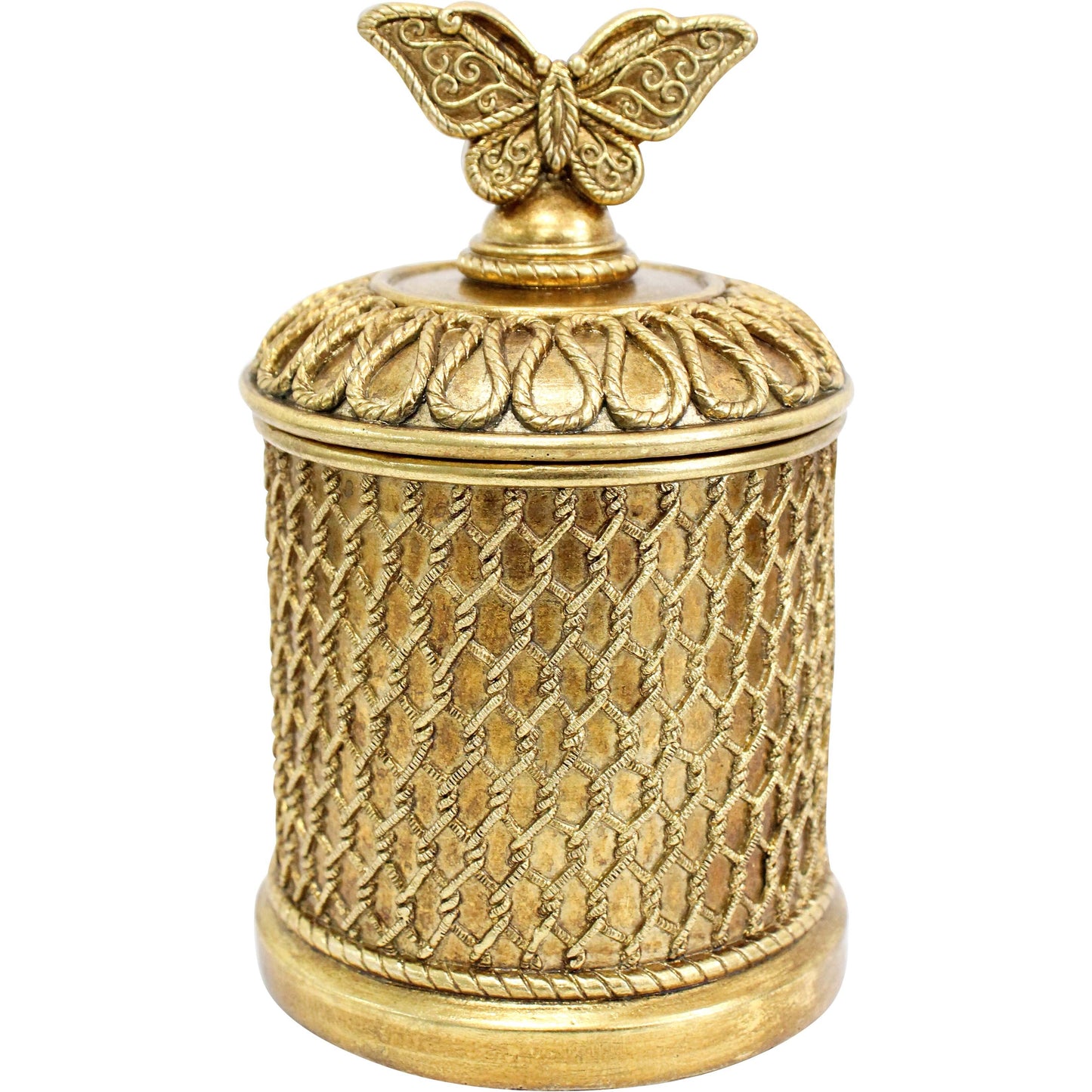 Butterfly Trinket Box - Aged Gold