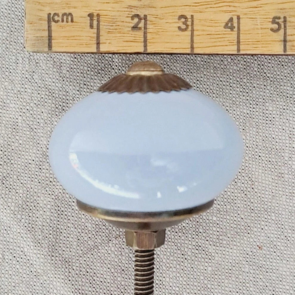 Blue & Brass Ceramic Knob