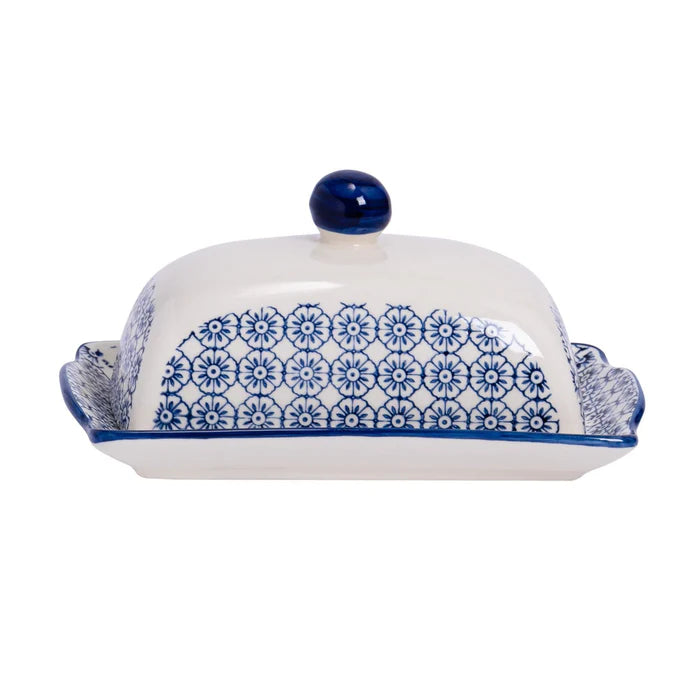 Blue and White Pattern - Ceramic Butter Dish