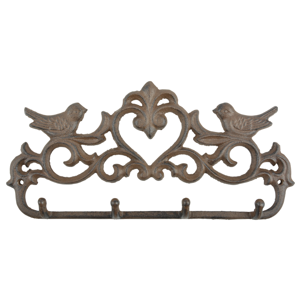 Cast Iron Bird & Heart Wall Hook