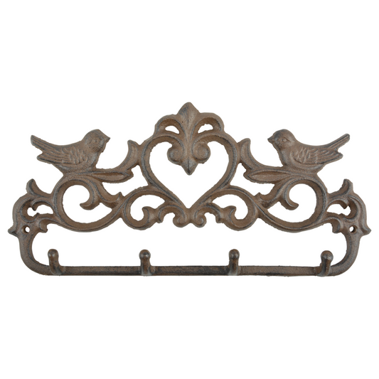 Cast Iron Bird & Heart Wall Hook