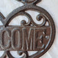 Cast Iron 'Welcome' Plaque with Love Birds