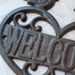 Cast Iron 'Welcome' Plaque with Love Birds