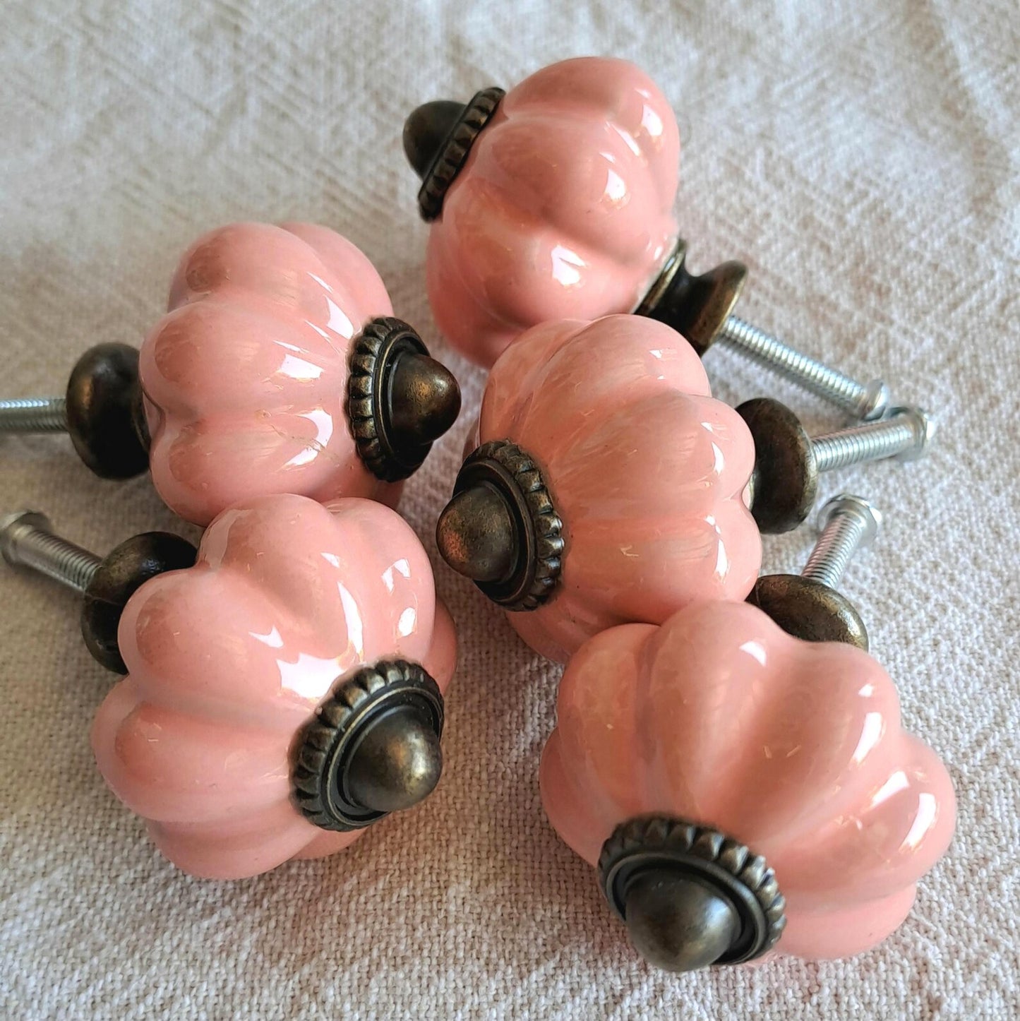 Pink Pumpkin shape Knob