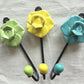 Rose Hook - Ceramic & Metal - Yellow