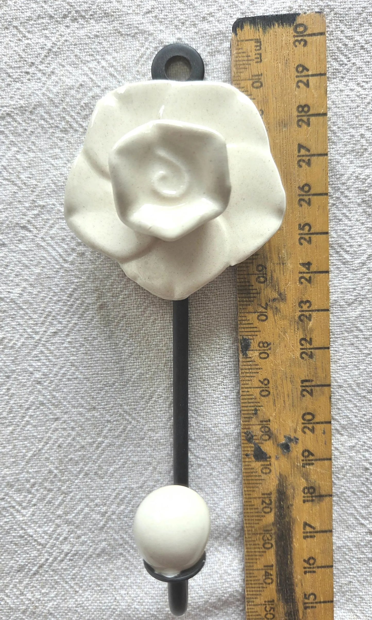Rose Hook - Ceramic & Metal - Red