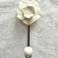 Rose Hook - Ceramic & Metal - White