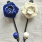Rose Hook - Ceramic & Metal - White