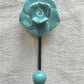 Rose Hook - Ceramic & Metal - Turquoise