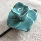 Rose Hook - Ceramic & Metal - Turquoise
